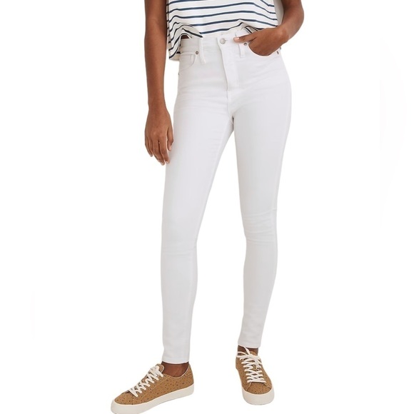 MADEWELL 10" High-Rise Skinny Jeans in Pure White - Picture 1 of 13